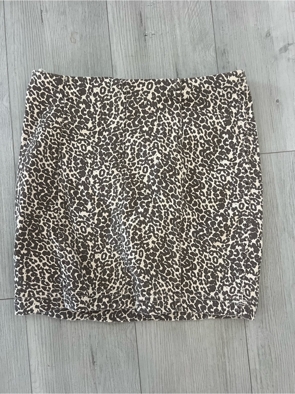 Free People Brown and Cream Leopard Print Mini Skirt